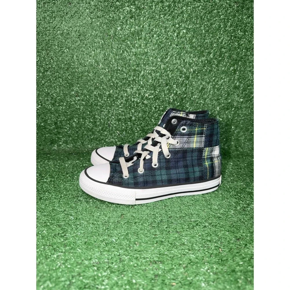Converse Chuck Taylor All Star High Multicolor Plaid Girl Boy Kids Youth Size 1Y